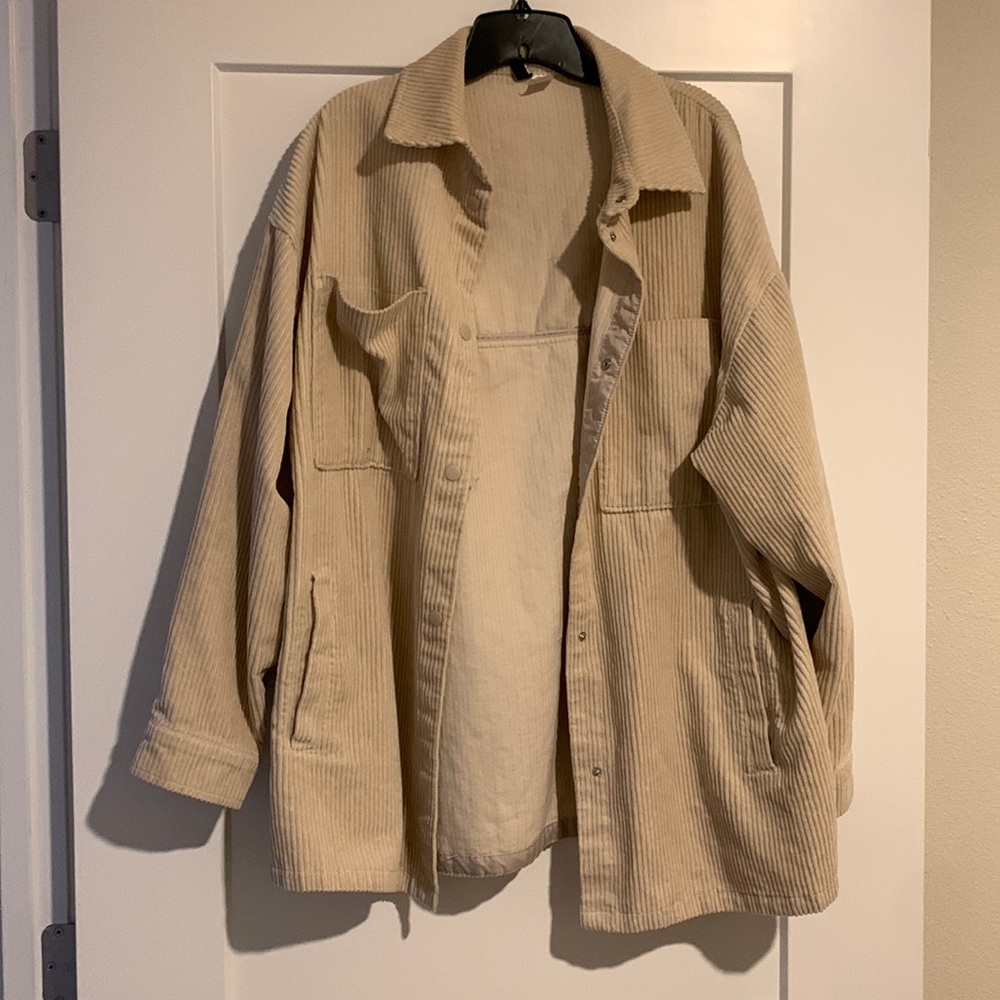 Tan corduroy jacket with pockets
